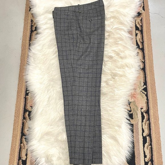 Theory Treeca Windowpane Plaid Wool Trousers - Picture 5 of 9